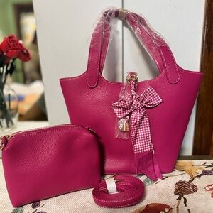 Elegant Pink Women's Handbag Set